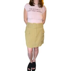 NWT Express moss avocado 90’s green skirt with matching belt